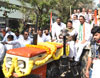 Newly Appointed MPCC President Nana Patole with Team Tractor Rally Protest to support Farmers Protest against BJP Sarkar.