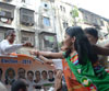South Mumbai Congress/NCP/PRP (Kawade) Republican Party of India(Democratic)Alliance MP.Candidate Milind Deora Election Campaign Rally in South Mumbai Parliamentary Constituency at Bhendi Bazaar Assembly.
