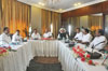 HON'BLE CENTRAL MINISTER SHARADCHANDRJI PAWAR WITH HIS N.C.P. TEAM AT NEHRU CENTER WORLI MUMBAI.