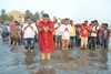 MRCC President Sanjay Niupam during Chatt Puja at Juhu Chowpatty.