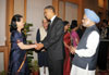 PRESIDENT OF AMERICA BARAK OBAMA WITH THE CHAIRPERSON NATIONAL ADVISORY COUNCIL,CONGRESS PRESIDENT SMT.SONIA GANDHI AND THE PRIME MINISTER DR.MANMOHAN SINGH,AT NEW DELHI. PRESIDENT OF AMERICA BARAK OBAMA WITH THE CHAIRPERSON NATIONAL ADVISORY COUNCIL,CONGRESS PRESIDENT SMT.SONIA GANDHI AND THE PRIME MINISTER DR.MANMOHAN SINGH,AT NEW DELHI.