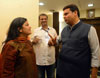 Mahayuti BJP MP.Candidate Poonam Mahajan Congratulated by BJP Maharashtra Pradesh President Devendra Phadnavis.