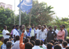 RPI National Leader MP. Ramdas Athawale With Party Worker's Jalosh Rally at Savidhan Bungalow.