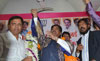 BJP Leader Gopinath Munde & RPI Leader Ramdas Athawale felicitated at BJP pradesh karyalaya Dadar.