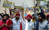 Punjabi Cultural Heritage Board a Prime Sikh Body Organized Protest Morcha Demanding a BAN on Movie SANTA_BANTA Pvt.Ltd at VIACOM 18 office.
