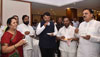 Chief Minister Devendra Fadnavis arranged Tea Party at Sahyadri Guest House Day Before Budget Session in Mumbai.